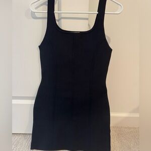 Aritzia Babaton Ribbed Body-Con Black Mini Dress - Size Medium
